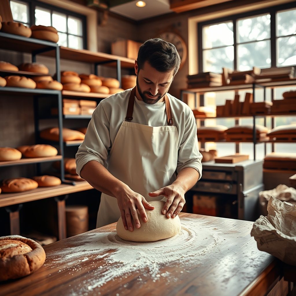 Breadbakeのスタッフとパンの写真